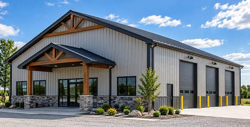 Custom post-frame commercial style building